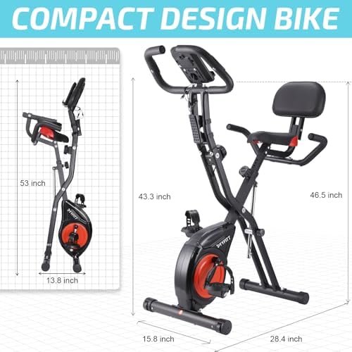 YYFITT 3-In-1 Exercise Bikes for Home | Folding Stationary B...