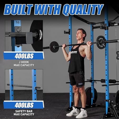 ER KANG Power Cage with Weight Bench, 1200LBS Power Rack wit...