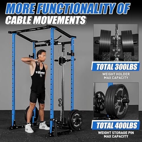 ER KANG Power Cage with Weight Bench, 1200LBS Power Rack wit...