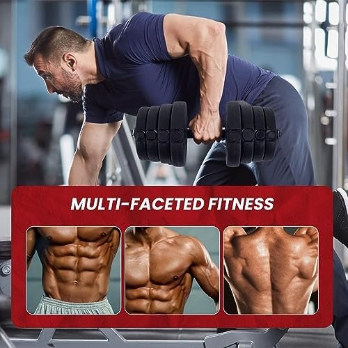 66 lbs Adjustable Dumbbell Sets 2 in 1 Free Weights Dumbbell...