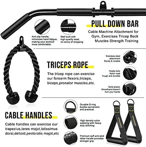 Fitness LAT and Lift Pulley System Gym - Upgraded LAT Pull D...
