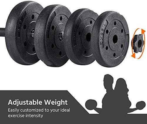 Yaheetech 66LB Adjustable Exercise & Fitness Dumbbells Set D...