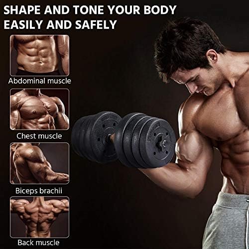Yaheetech 66LB Adjustable Exercise & Fitness Dumbbells Set D...
