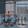 Power Cage with Lat Pulldown Multi-Functional Squat Rack and...
