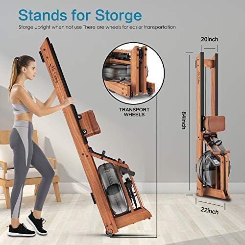 Rowing Machine for Home Use,Water Resistance Natural Red Wal...