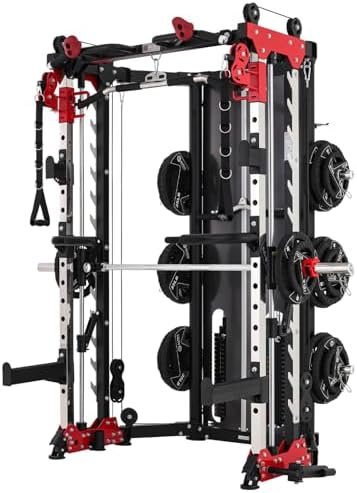 Altas Strength Folding Home Gym Smith Machine with Pulley Sy...