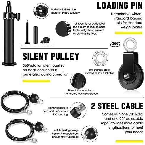 Fitness LAT and Lift Pulley System Gym - Upgraded LAT Pull D...