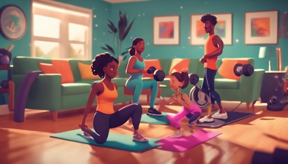 exercise with family at home