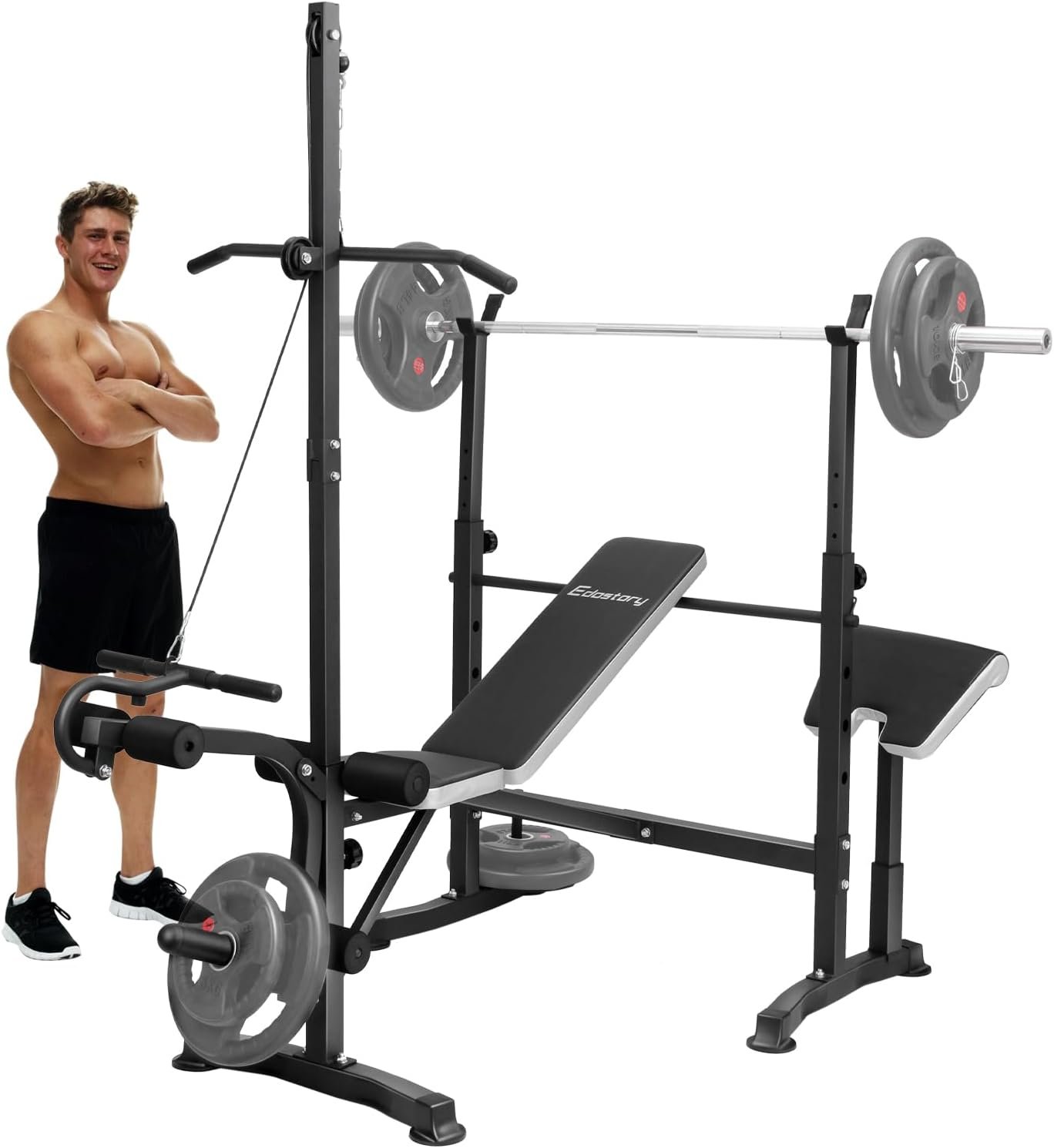 Maximize Your Home Workouts with the Edostory Olympic Adjustable Weight Bench Set!