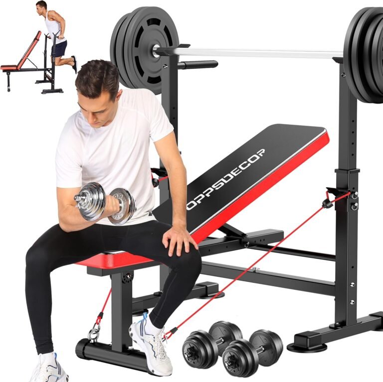 Transform Your Home Gym with the OPPSDECOR 8-in-1 Weight Bench Set: A Full-Body Workout Solution!