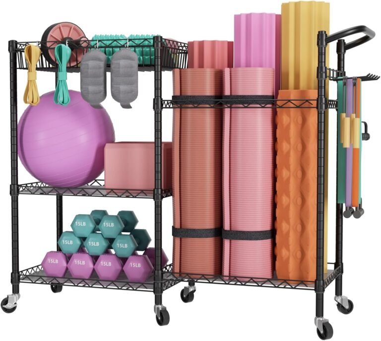 Maximize Your Home Gym: Discover the SINGAYE Dumbbell Rack Stand with Yoga Mat Storage!