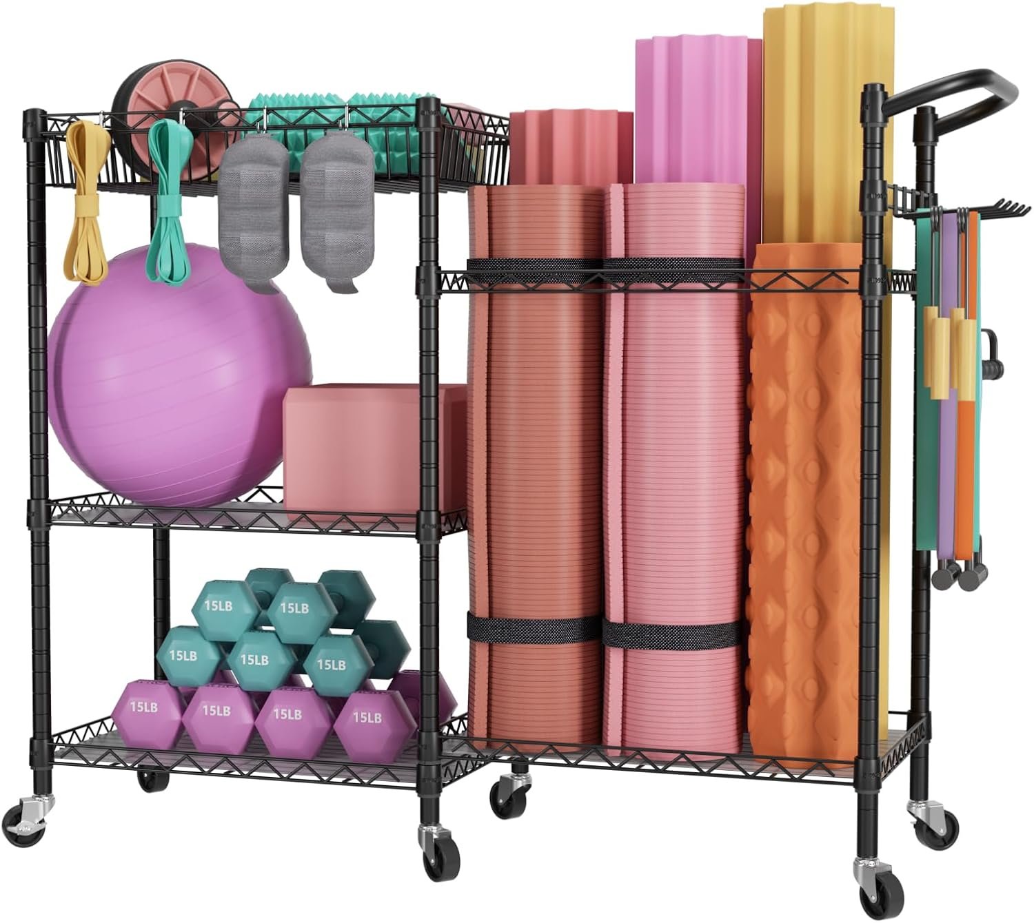 Maximize Your Home Gym: Discover the SINGAYE Dumbbell Rack Stand with Yoga Mat Storage!